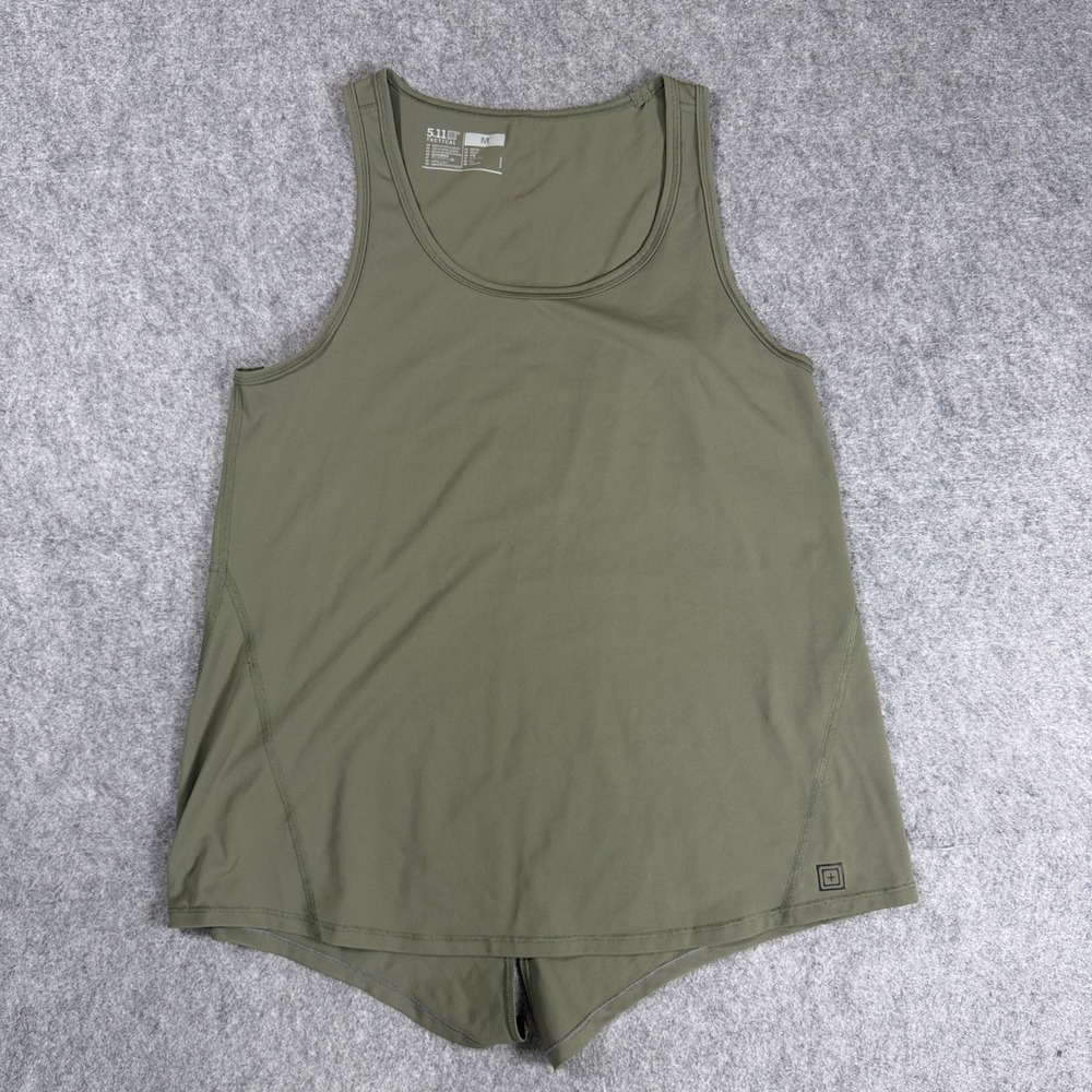 5.11 Tactical Womens Split Back Active Tank Top Size M Olive Green Performance